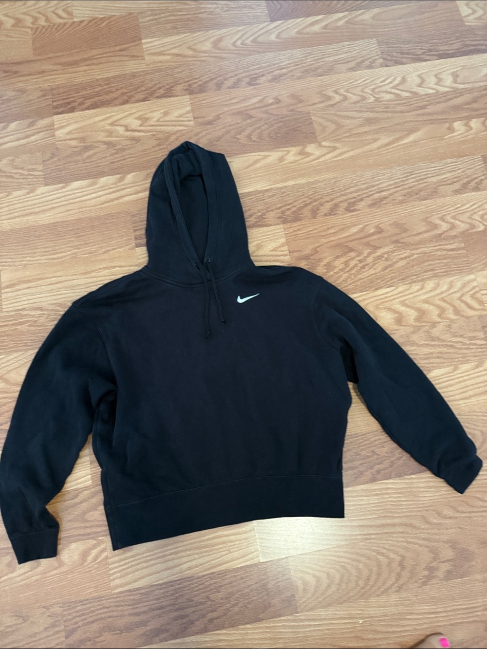Nike Black Women's Hooded Pullover with White Swoosh